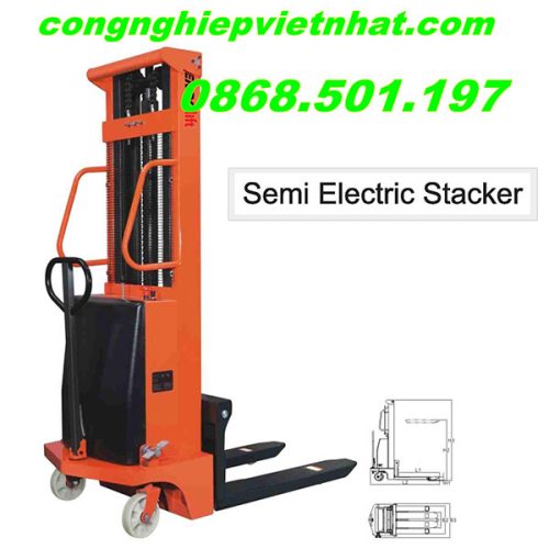 xe nâng bán tự động 1 tấn 1.5 tấn nhập khẩu