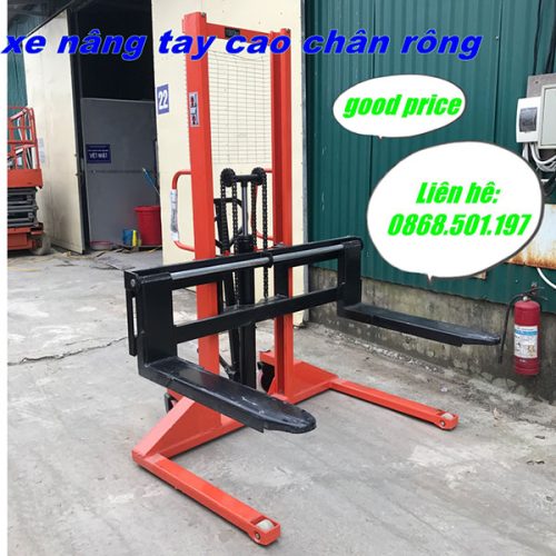 xe nâng tay cao càng rộng 1 tấn