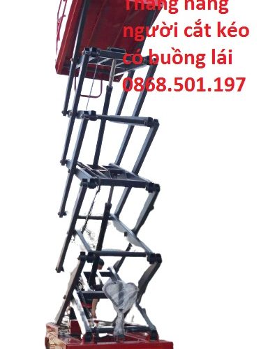 Thang nâng người giá rẻ ziczac cắt kéo có buồng lái cao 10m
